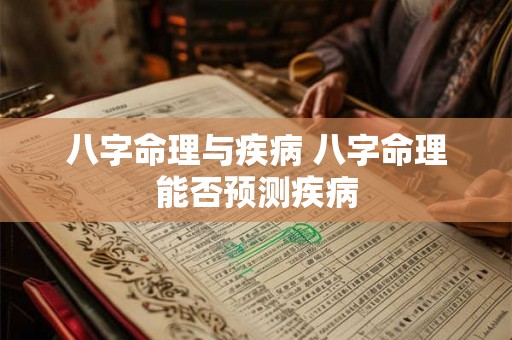 八字命理与疾病 八字命理能否预测疾病