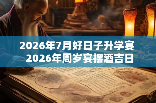2026年7月好日子升学宴  2026年周岁宴摆酒吉日