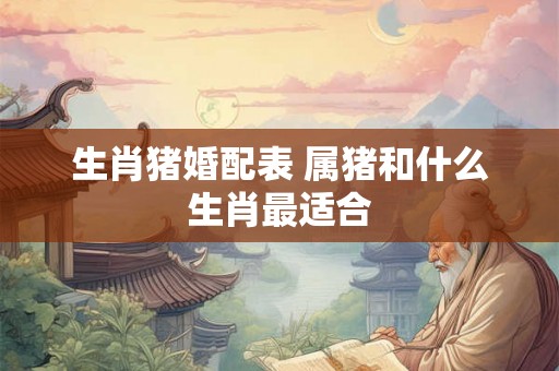 生肖猪婚配表 属猪和什么生肖最适合