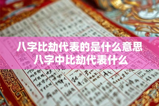 八字比劫代表的是什么意思 八字中比劫代表什么