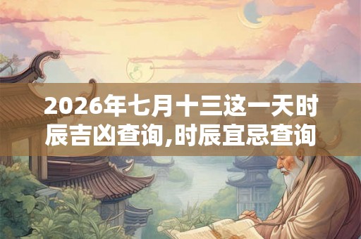 2026年七月十三这一天时辰吉凶查询,时辰宜忌查询