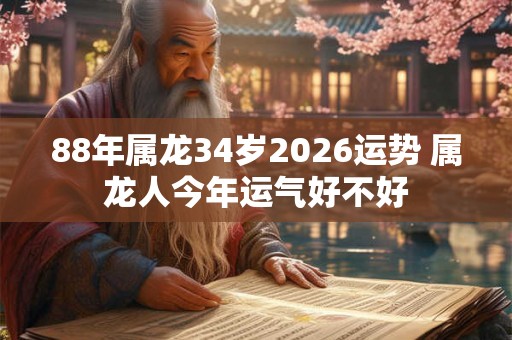 88年属龙34岁2026运势 属龙人今年运气好不好