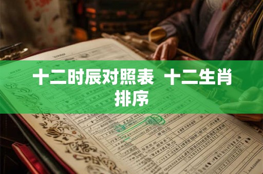 十二时辰对照表 十二生肖排序 十二时辰对照表 十二生肖排序