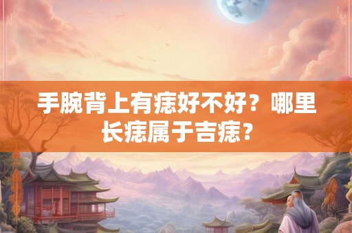 手腕背上有痣好不好？哪里长痣属于吉痣？