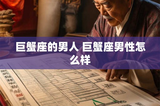 巨蟹座的男人 巨蟹座男性怎么样