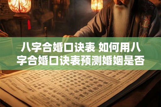 八字合婚口诀表 如何用八字合婚口诀表预测婚姻是否美满 八字合婚口诀表 如何用八字合婚口诀表预测婚姻是否美满