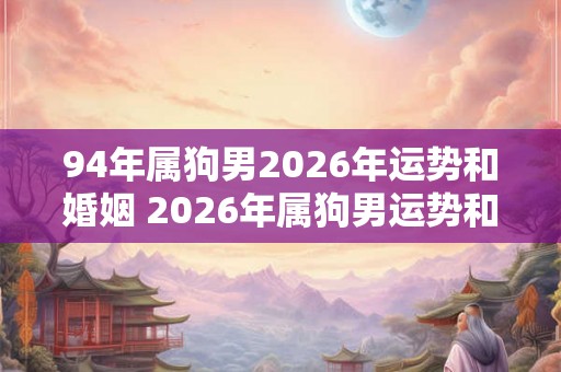 94年属狗男2026年运势和婚姻 2026年属狗男运势和姻缘如何 94年属狗男2026年运势和婚姻 2026年属狗男运势和姻缘如何