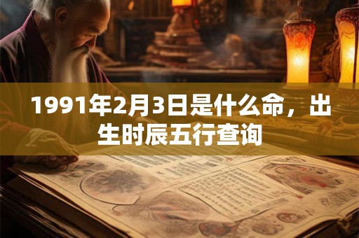 1991年2月3日是什么命，出生时辰五行查询