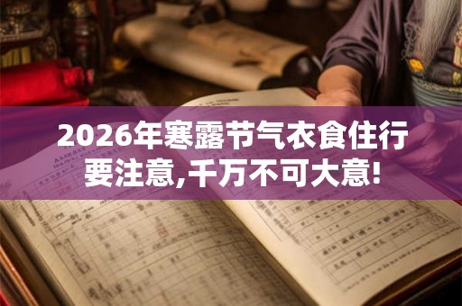 2026年寒露节气衣食住行要注意,千万不可大意!
