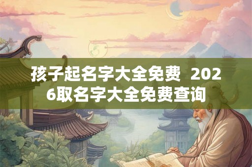 孩子起名字大全免费 2026取名字大全免费查询 孩子起名字大全免费 2026取名字大全免费查询