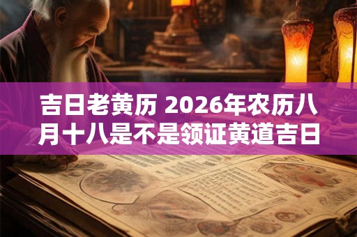 吉日老黄历 2026年农历八月十八是不是领证黄道吉日 吉日老黄历 2026年农历八月十八是不是领证黄道吉日