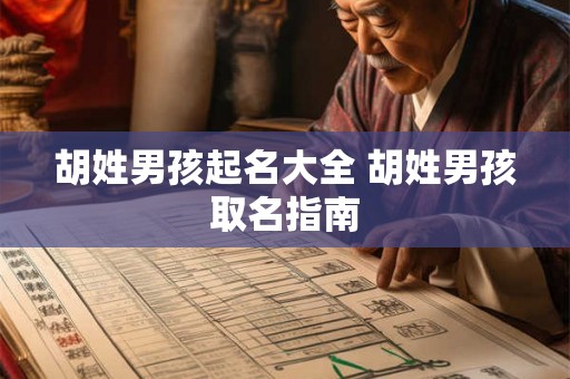 胡姓男孩起名大全 胡姓男孩取名指南