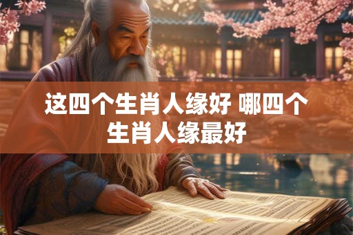 这四个生肖人缘好 哪四个生肖人缘最好 这四个生肖人缘好 哪四个生肖人缘最好