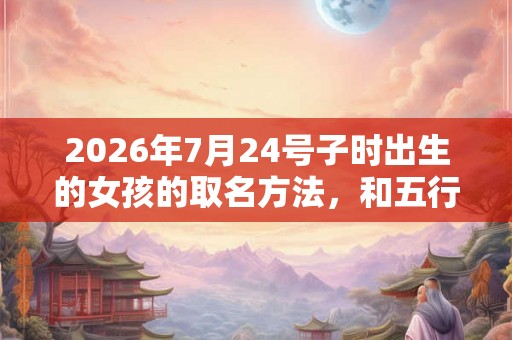 2026年7月24号子时出生的女孩的取名方法，和五行八字