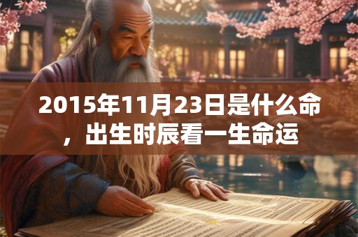 2015年11月23日是什么命，出生时辰看一生命运