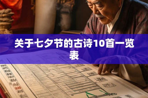 关于七夕节的古诗10首一览表