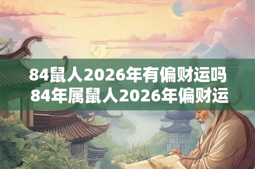 84鼠人2026年有偏财运吗 84年属鼠人2026年偏财运势 84鼠人2026年有偏财运吗 84年属鼠人2026年偏财运势