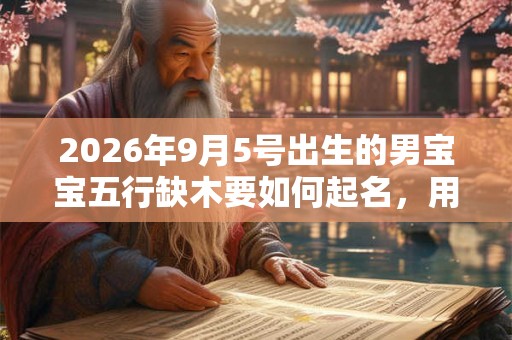 2026年9月5号出生的男宝宝五行缺木要如何起名，用什么字好
