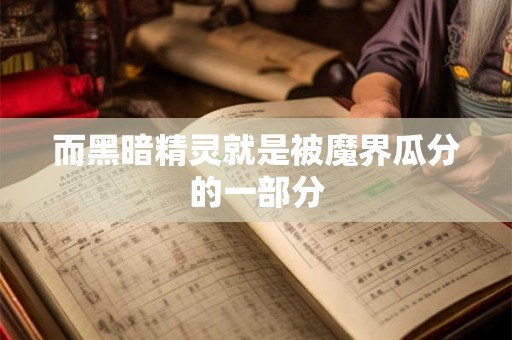 而黑暗精灵就是被魔界瓜分的一部分