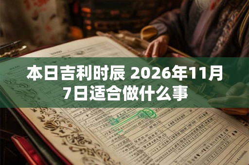 本日吉利时辰 2026年11月7日适合做什么事