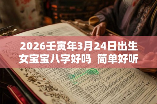 2026壬寅年3月24日出生女宝宝八字好吗  简单好听的女孩名字