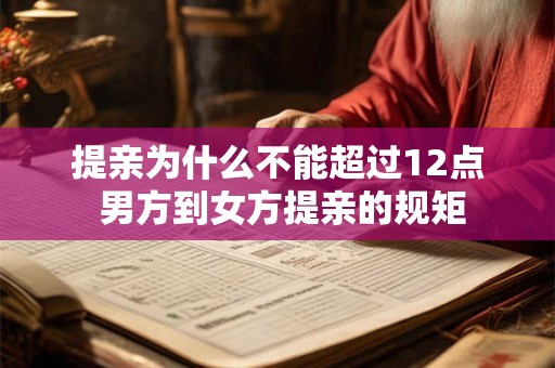 提亲为什么不能超过12点 男方到女方提亲的规矩