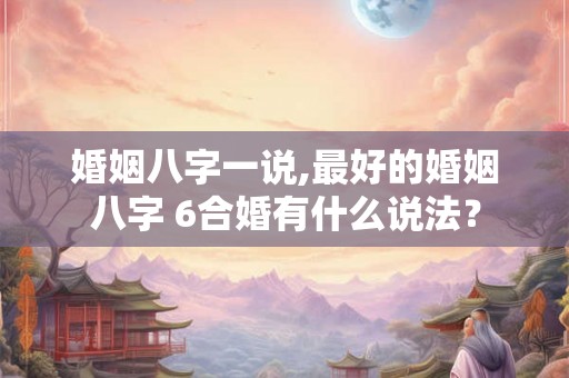 婚姻八字一说,最好的婚姻八字 6合婚有什么说法？