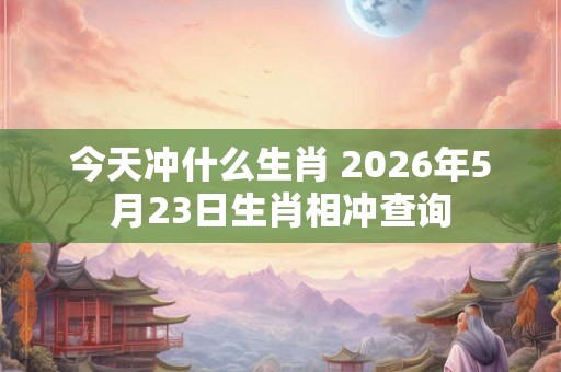 今天冲什么生肖 2026年5月23日生肖相冲查询
