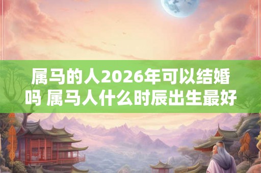 属马的人2026年可以结婚吗 属马人什么时辰出生最好命