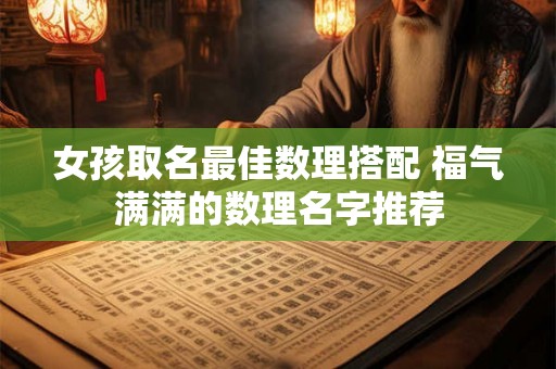 女孩取名最佳数理搭配 福气满满的数理名字推荐