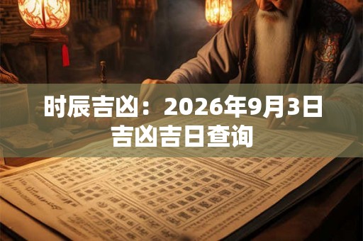 时辰吉凶：2026年9月3日吉凶吉日查询