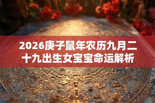 2026庚子鼠年农历九月二十九出生女宝宝命运解析