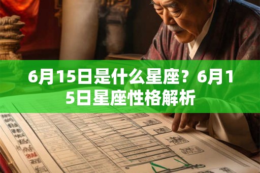 6月15日是什么星座？6月15日星座性格解析