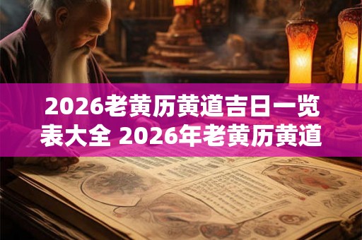 2026老黄历黄道吉日一览表大全 2026年老黄历黄道吉日查询表