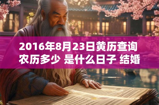 2016年8月23日黄历查询 农历多少 是什么日子 结婚吉时