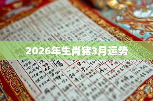 2026年生肖猪3月运势