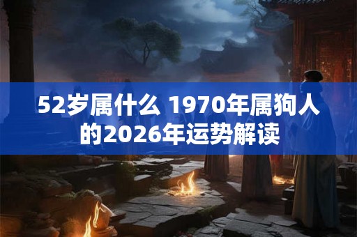 52岁属什么 1970年属狗人的2026年运势解读