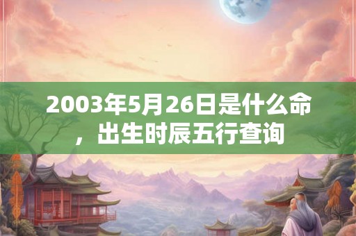 2003年5月26日是什么命，出生时辰五行查询