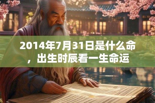 2014年7月31日是什么命，出生时辰看一生命运