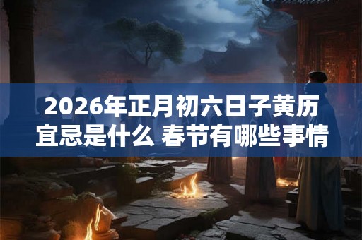 2026年正月初六日子黄历宜忌是什么 春节有哪些事情不能做