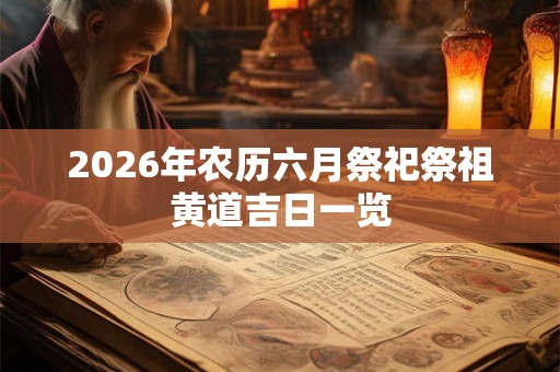 2026年农历六月祭祀祭祖黄道吉日一览