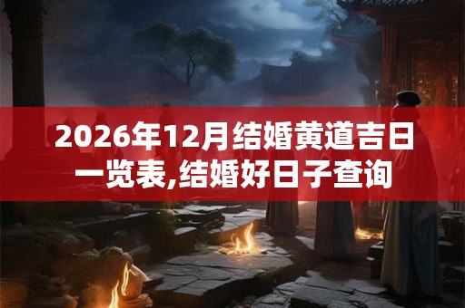 2026年12月结婚黄道吉日一览表,结婚好日子查询