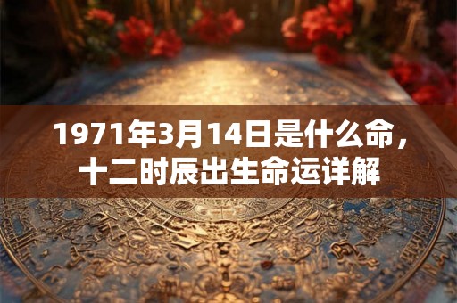 1971年3月14日是什么命，十二时辰出生命运详解