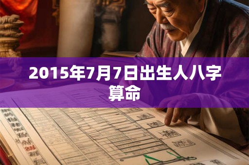 2015年7月7日出生人八字算命