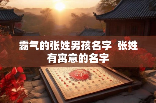 霸气的张姓男孩名字  张姓有寓意的名字
