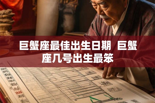 巨蟹座最佳出生日期  巨蟹座几号出生最笨