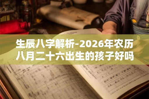 生辰八字解析-2026年农历八月二十六出生的孩子好吗