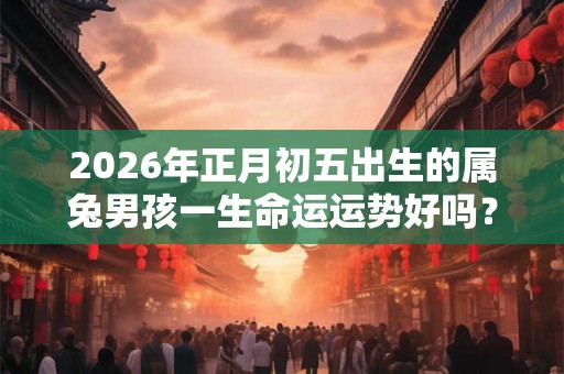 2026年正月初五出生的属兔男孩一生命运运势好吗？