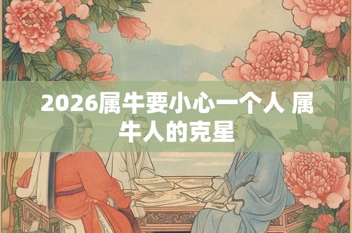 2026属牛要小心一个人 属牛人的克星