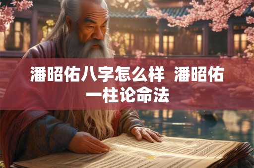 潘昭佑八字怎么样  潘昭佑一柱论命法
